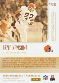2016 Panini Gala - Vintage Performers Signatures #VP-ONS Ozzie Newsome Back