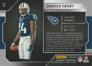 2016 Panini Prizm - Rookie Introductions #11 Derrick Henry Back