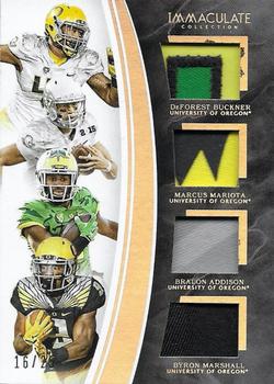 2016 Panini Immaculate Collection Collegiate - Quads Prime #6 Bralon Addison / Marcus Mariota / Byron Marshall / DeForest Buckner Front