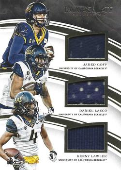2016 Panini Immaculate Collection Collegiate - Trios #3 Daniel Lasco / Jared Goff / Kenny Lawler Front