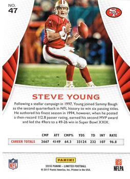 2016 Panini Limited #47 Steve Young Back