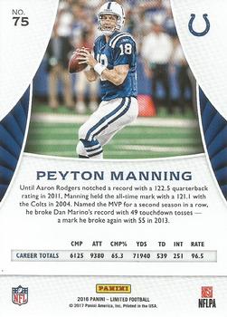 2016 Panini Limited #75 Peyton Manning Back