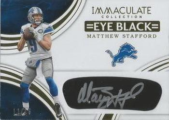 2016 Panini Immaculate Collection - Immaculate Eye Black Autographs #MS Matthew Stafford Front