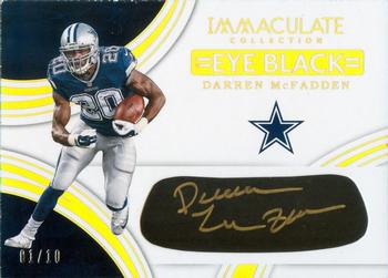 2016 Panini Immaculate Collection - Immaculate Eye Black Autographs Gold #DM Darren McFadden Front