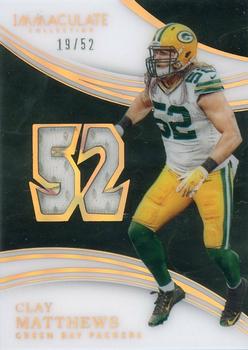2016 Panini Immaculate Collection - Immaculate Numbers Memorabilia #CMA Clay Matthews Front