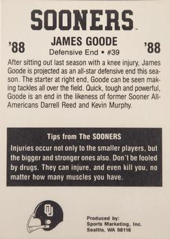 1988 Oklahoma Sooners Police #NNO James Goode Back