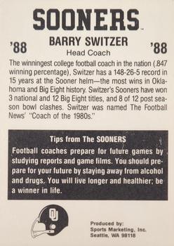 1988 Oklahoma Sooners Police #NNO Barry Switzer Back