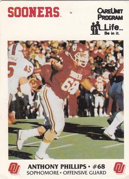1986 Oklahoma Sooners Police #NNO Anthony Phillips (OL) Front