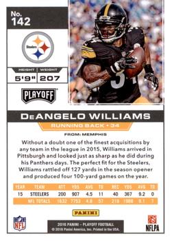 2016 Panini Playoff - Kickoff #142 DeAngelo Williams Back