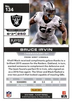 2016 Panini Playoff - 2nd Down #134 Bruce Irvin Back