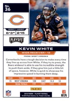 2016 Panini Playoff - 4th Down #36 Kevin White Back