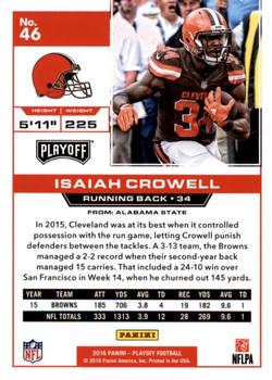 2016 Panini Playoff - 4th Down #46 Isaiah Crowell Back