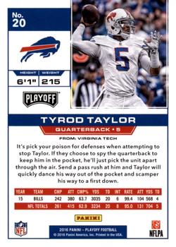 2016 Panini Playoff - Touchdown #20 Tyrod Taylor Back