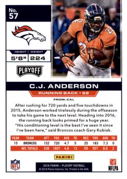 2016 Panini Playoff - Touchdown #57 C.J. Anderson Back