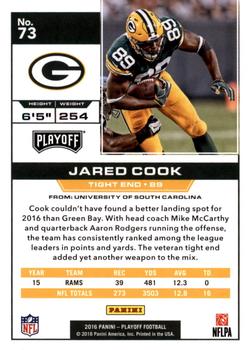 2016 Panini Playoff - Touchdown #73 Jared Cook Back