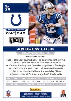 2016 Panini Playoff - Touchdown #79 Andrew Luck Back
