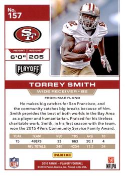 2016 Panini Playoff - Touchdown #157 Torrey Smith Back