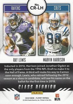 2016 Panini Playoff - Class Reunion #CR-LH Ray Lewis / Marvin Harrison Back