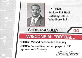 2007 Wisconsin Badgers Program Cards #NNO Chris Pressley Back