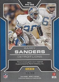 2016 Panini Infinity - Retired Numbers Relics #RN-BS Barry Sanders Back