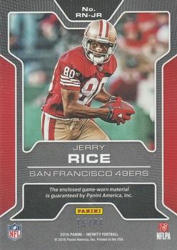 2016 Panini Infinity - Retired Numbers Relics #RN-JR Jerry Rice Back