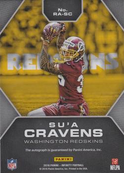 2016 Panini Infinity - Rookie Autographs Red #RA-SC Su'a Cravens Back