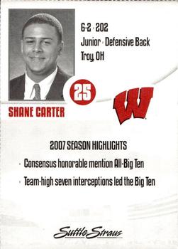 2008 Wisconsin Badgers Program Cards #NNO Shane Carter Back