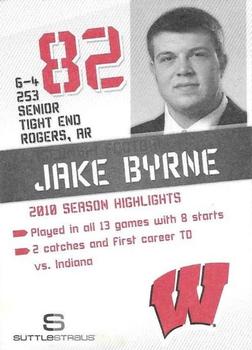 2011 Wisconsin Badgers Program Cards #NNO Jake Byrne Back