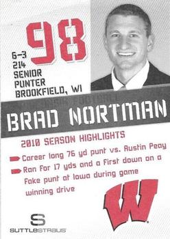 2011 Wisconsin Badgers Program Cards #NNO Brad Nortman Back