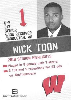 2011 Wisconsin Badgers Program Cards #NNO Nick Toon Back