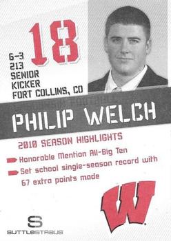 2011 Wisconsin Badgers Program Cards #NNO Philip Welch Back