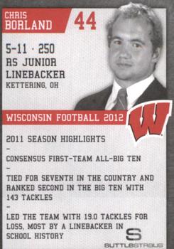 2012 Wisconsin Badgers Program Cards #NNO Chris Borland Back