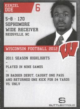 2012 Wisconsin Badgers Program Cards #NNO Kenzel Doe Back