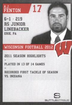 2012 Wisconsin Badgers Program Cards #NNO A.J. Fenton Back