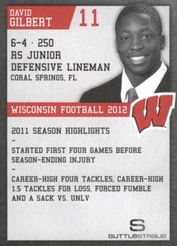 2012 Wisconsin Badgers Program Cards #NNO David Gilbert Back