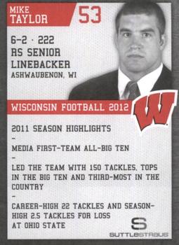 2012 Wisconsin Badgers Program Cards #NNO Mike Taylor Back