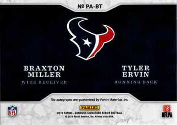 2016 Donruss Signature Series - Signature Pairs #PA-BT Braxton Miller / Tyler Ervin Back