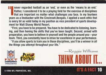 1996 NFL Properties FACT #10 Reggie Williams Back