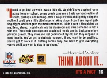 1996 NFL Properties FACT #16 Herschel Walker Back