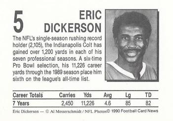 1990 Allan Kaye's Football Card News #5 Eric Dickerson Back