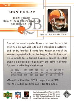 2002 NFL Properties Punt, Pass, and Kick #7 Bernie Kosar Back