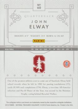 2016 Panini National Treasures Collegiate - Silver #60 John Elway Back