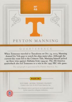 2016 Panini National Treasures Collegiate - Signatures Gold #46 Peyton Manning Back