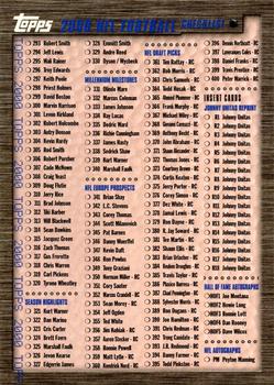 2000 Topps - Checklists #2 Checklist: 293-320 and Inserts Front
