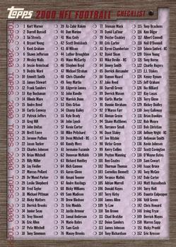 2000 Topps - Checklists #1 Checklist: 1-300 Front