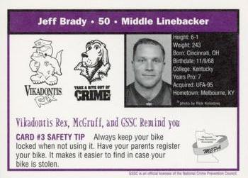 1997 Minnesota Vikings Police #NNO3 Jeff Brady Back