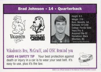 1997 Minnesota Vikings Police #NNO4 Brad Johnson Back