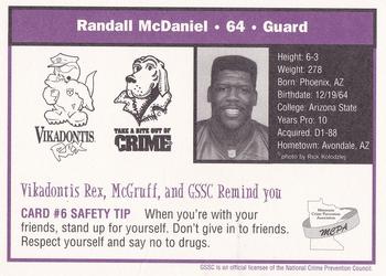 1997 Minnesota Vikings Police #NNO6 Randall McDaniel Back