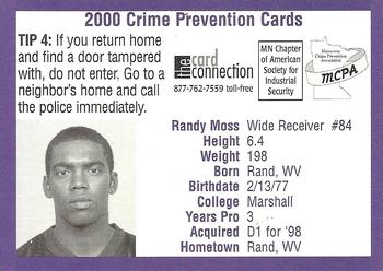 2000 Minnesota Vikings Police #4 Randy Moss Back