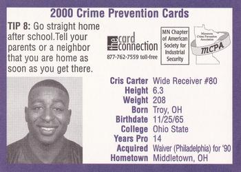 2000 Minnesota Vikings Police #8 Cris Carter Back